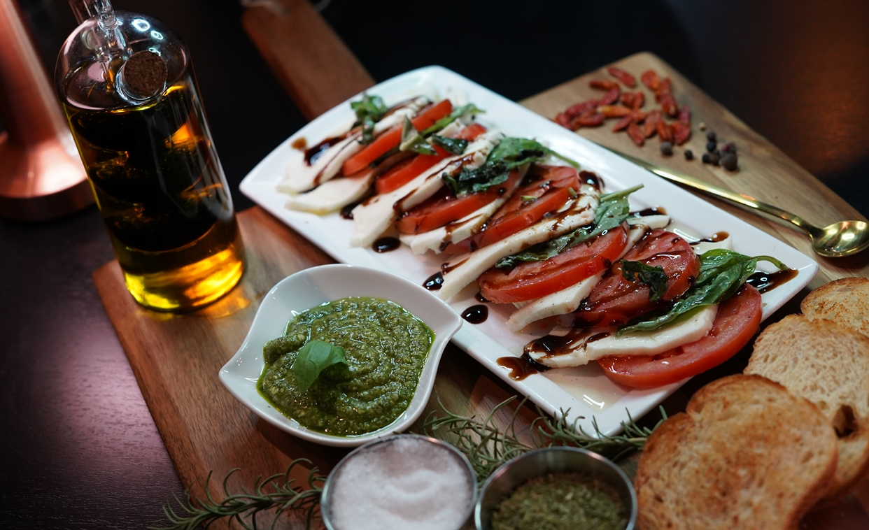 Caprese and antipasto at Marsigliano's